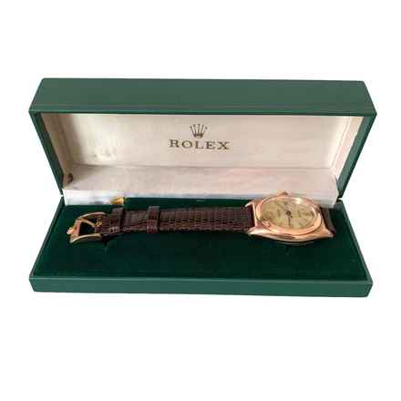  Rolex Oyster Perpetual Ovetto 3696 BubbleBack Chronometer ivory dial rose gold 18KT 1937 