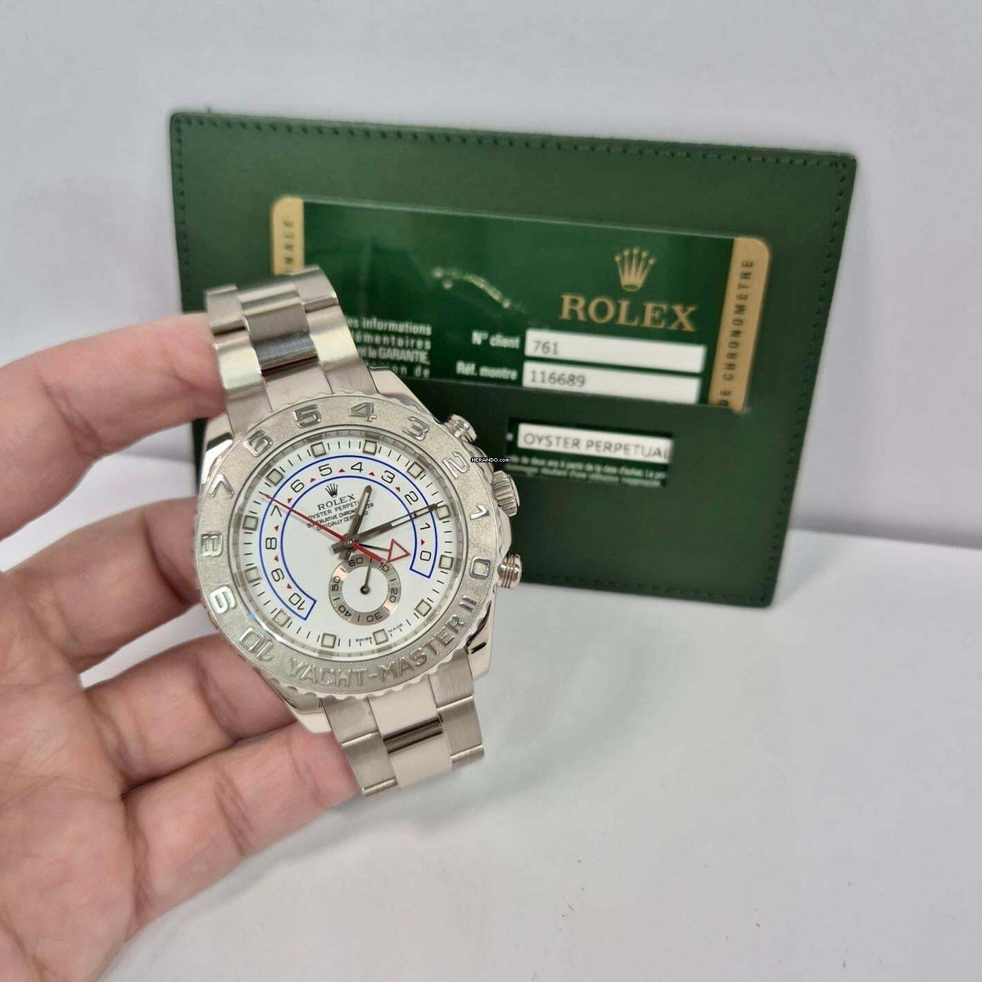  Rolex Yacht-Master II Platina & Ouro Branco 44mm Automático Completo 