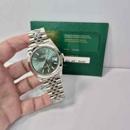  Rolex Datejust 41 41mm Green Dial Jubilee Automático Completo 