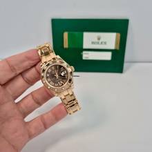 Thumbnail von Rolex Lady-Datejust Pearlmaster Diamonds Ouro Rosé Chocolate Dial 29mm Completo