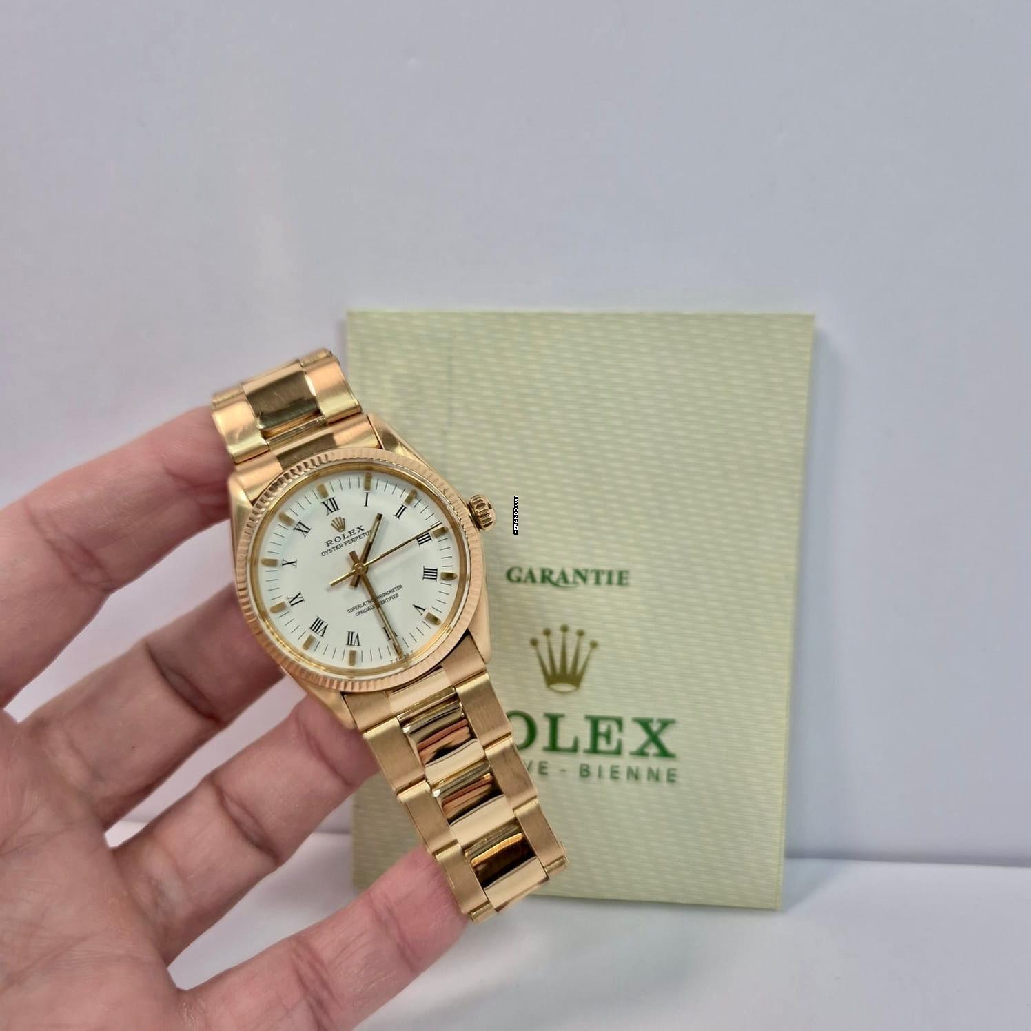 Rolex Oyster Perpetual 34 34mm Full Gold Automático Completo