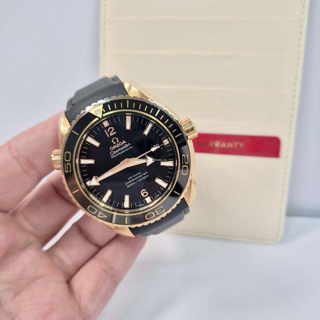 Omega Seamaster Planet Ocean Ouro Rosé 45mm Automático Completo