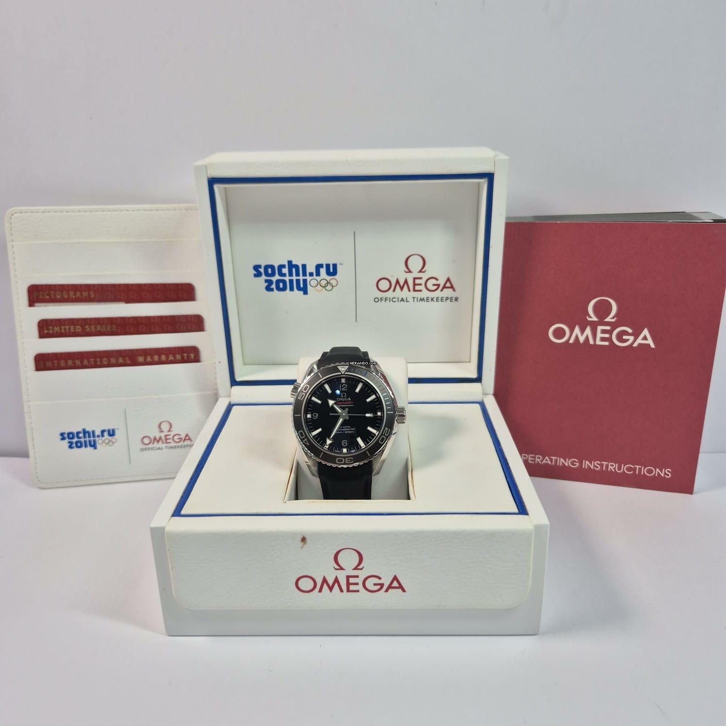  Omega Seamaster Planet Ocean Sochi Limited Edition 45mm Automático Completo 