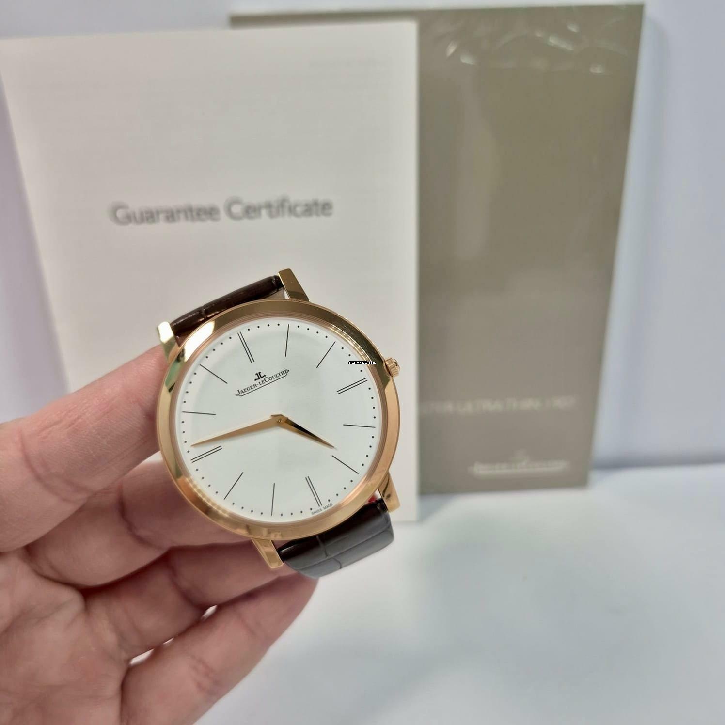  Jaeger-LeCoultre Master Ultra Thin 1907 Tribute Ouro Rosé 39mm Corda Completo 