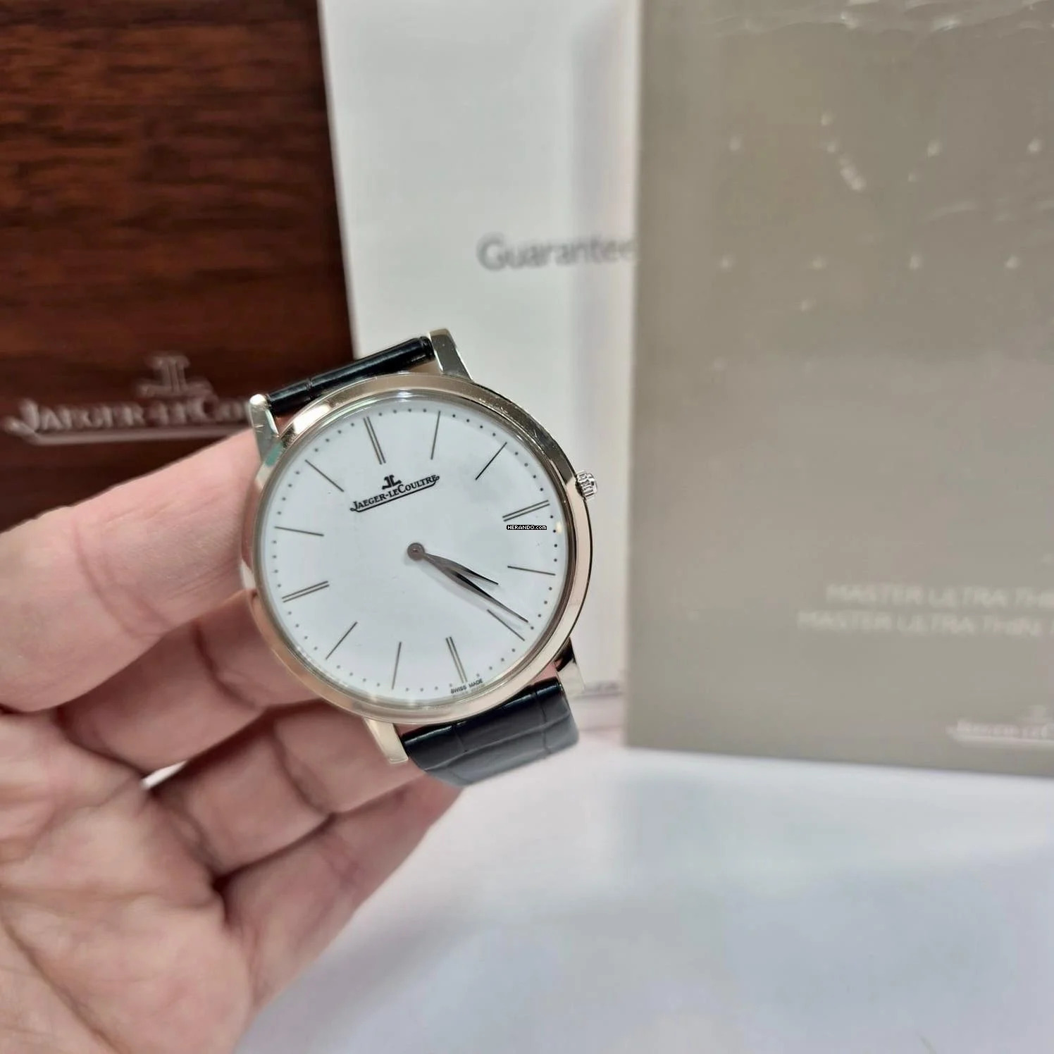  Jaeger-LeCoultre Master Ultra Thin 1907 Tribute Ouro Branco 39mm Corda Completo 