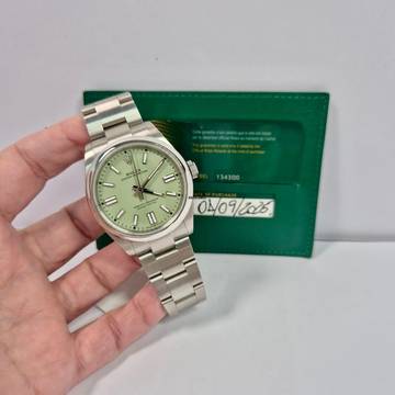  Rolex Oyster Perpetual Pistache 41mm Automático Completo 