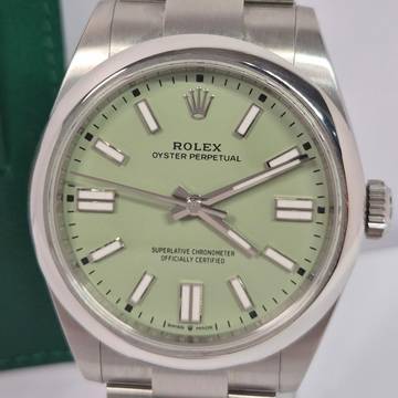 Rolex Oyster Perpetual Pistache 41mm Automático Completo 