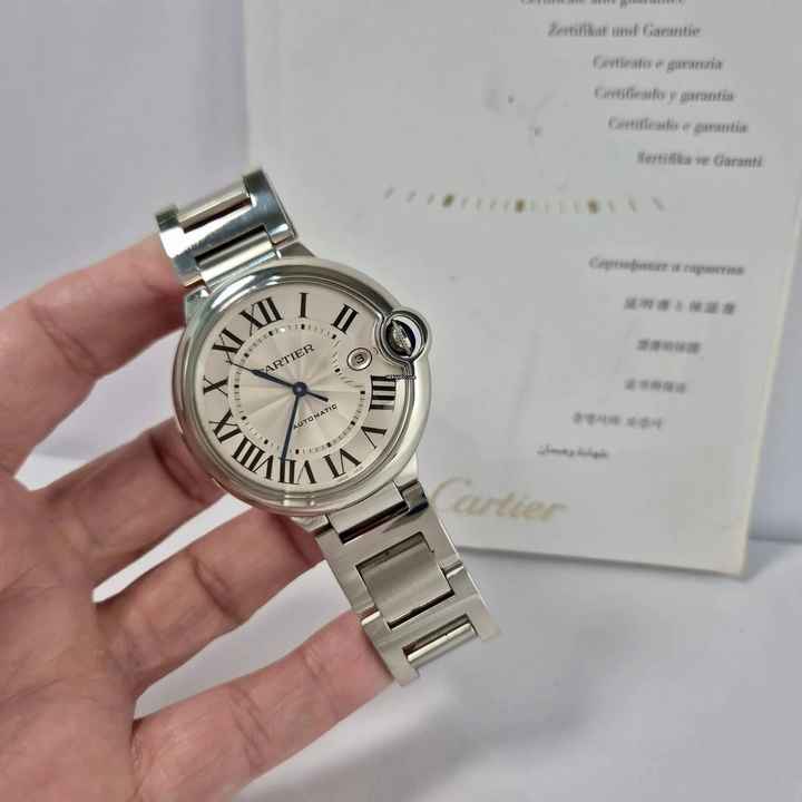  Cartier Ballon Bleu 42mm Full Steel 42mm Automático Completo 