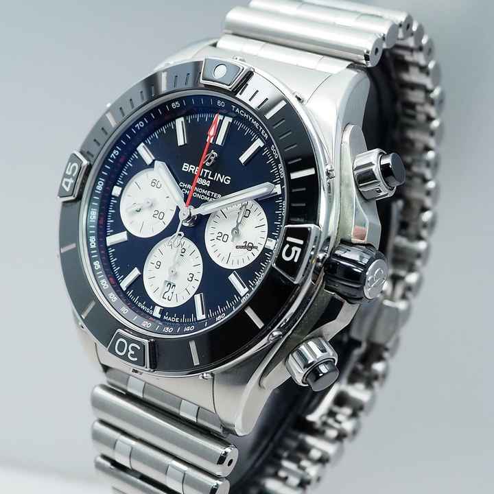  Breitling Chronomat Super Chronomat B01 44 Chronograph Stahl/Stahl Box+Papiere 