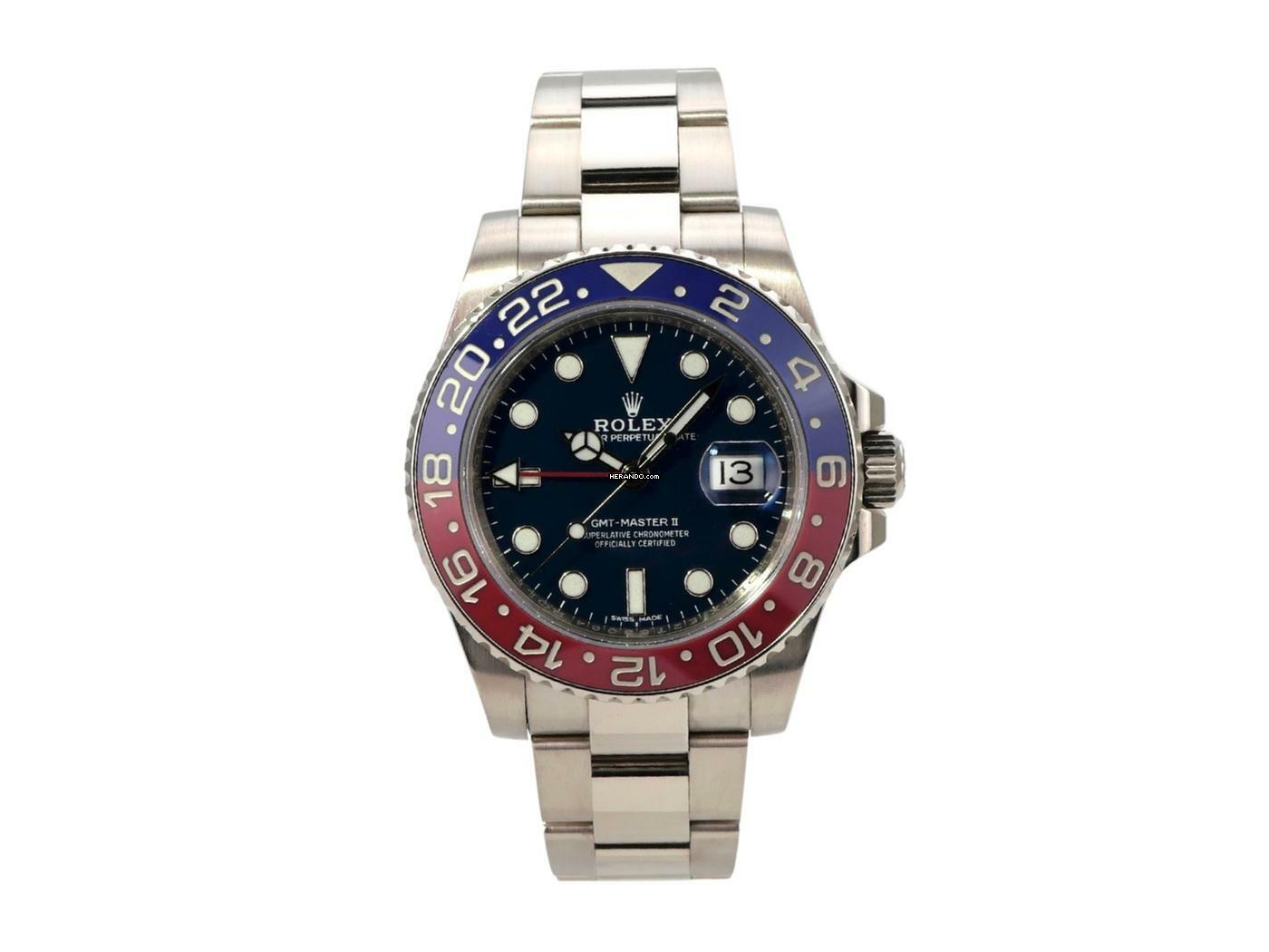  Rolex GMT-Master II 750 Weißgold PEPSI 116719BLRO Blau 