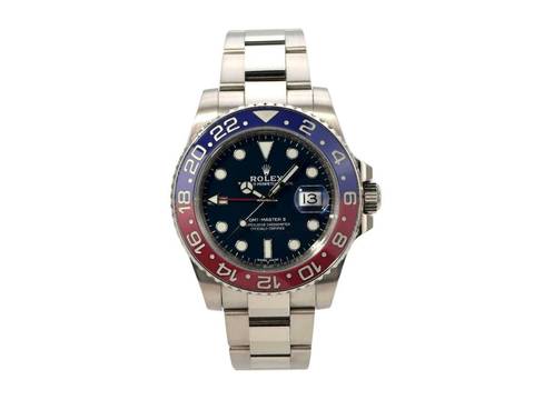  Rolex GMT-Master II 750 Weißgold PEPSI 116719BLRO Blau 