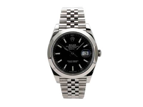  Rolex Datejust 41 Ref. 126300 Edelstahl Schwarz Jubile-Band 