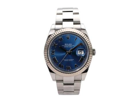  Rolex Datejust 41 Ref. 126334 Edelstahl / Weißgold Blau Römisch Oyster-Band 