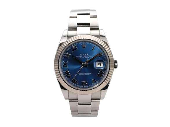  Rolex Datejust 41 Ref. 126334 Edelstahl / Weißgold Blau Römisch Oyster-Band 