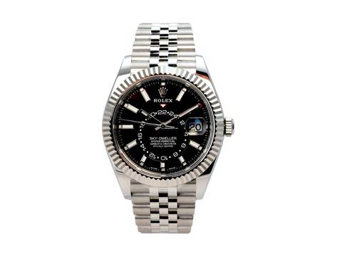  Rolex Sky-Dweller Edelstahl / Weißgold Ref. 326934 Schwarz Jubile-Band 