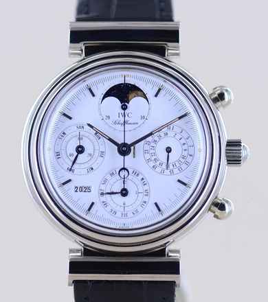  IWC Da Vinci Perpetual Calendar Chronograph 18K Whitegold white Dial 39 mm Ewiger Calendar Dresswatch 