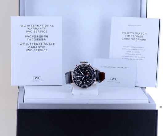 IWC Fliegeruhr Timezoner Chronograph Flyback 46mm ungetragen B+P 