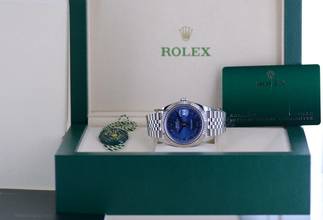 Thumbnail von Rolex Datejust 41 Stahl Jubiléband blue roman Dial 41mm B+P 126334 Top