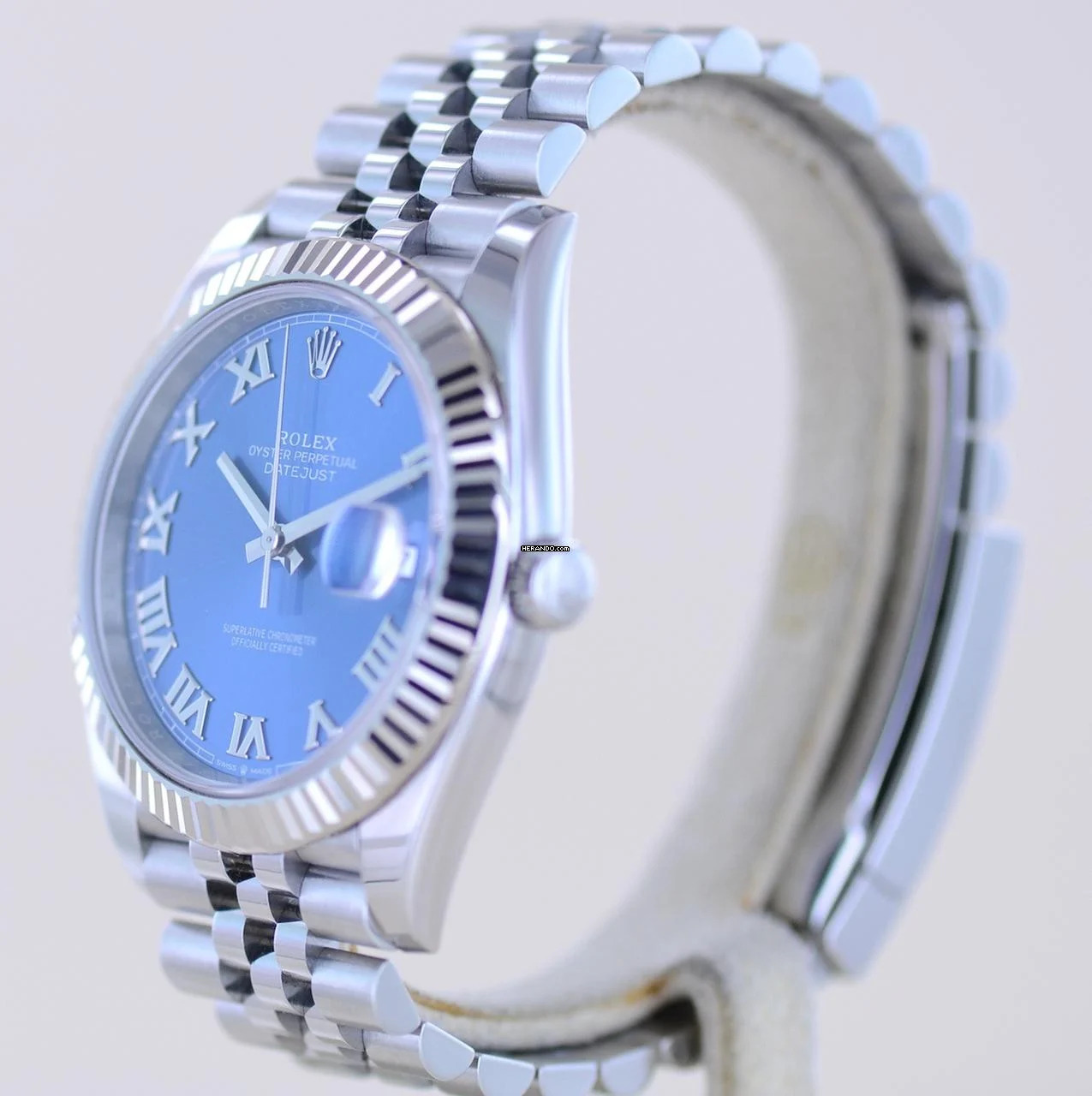  Rolex Datejust 41 Stahl Jubiléband blue roman Dial 41mm B+P 126334 Top 
