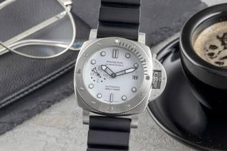 Thumbnail von Panerai Luminor Submersible Bianco Automatik Herrenuhr Ref. PAM02223 B&P 2022
