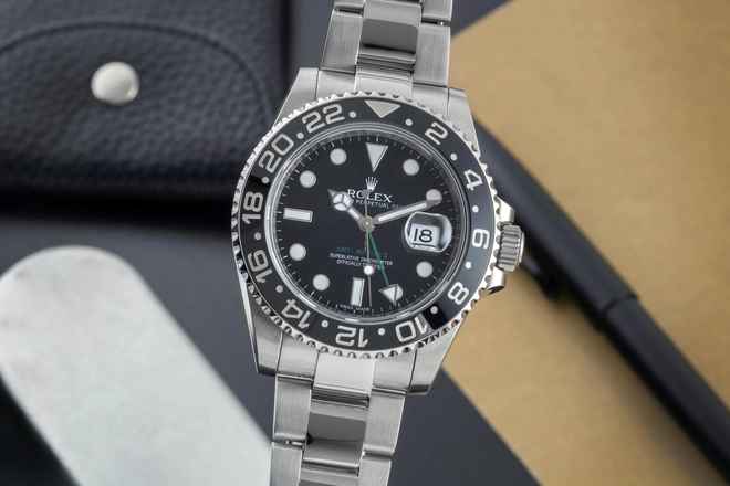  Rolex GMT-Master II Oyster Edelstahl Automatik Herrenuhr Ref. 116710LN B&P 2011 