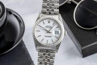 Thumbnail von Rolex Datejust 36 White Dial Oyster Stahl Automatik Herrenuhr Ref.16220 L-Serie