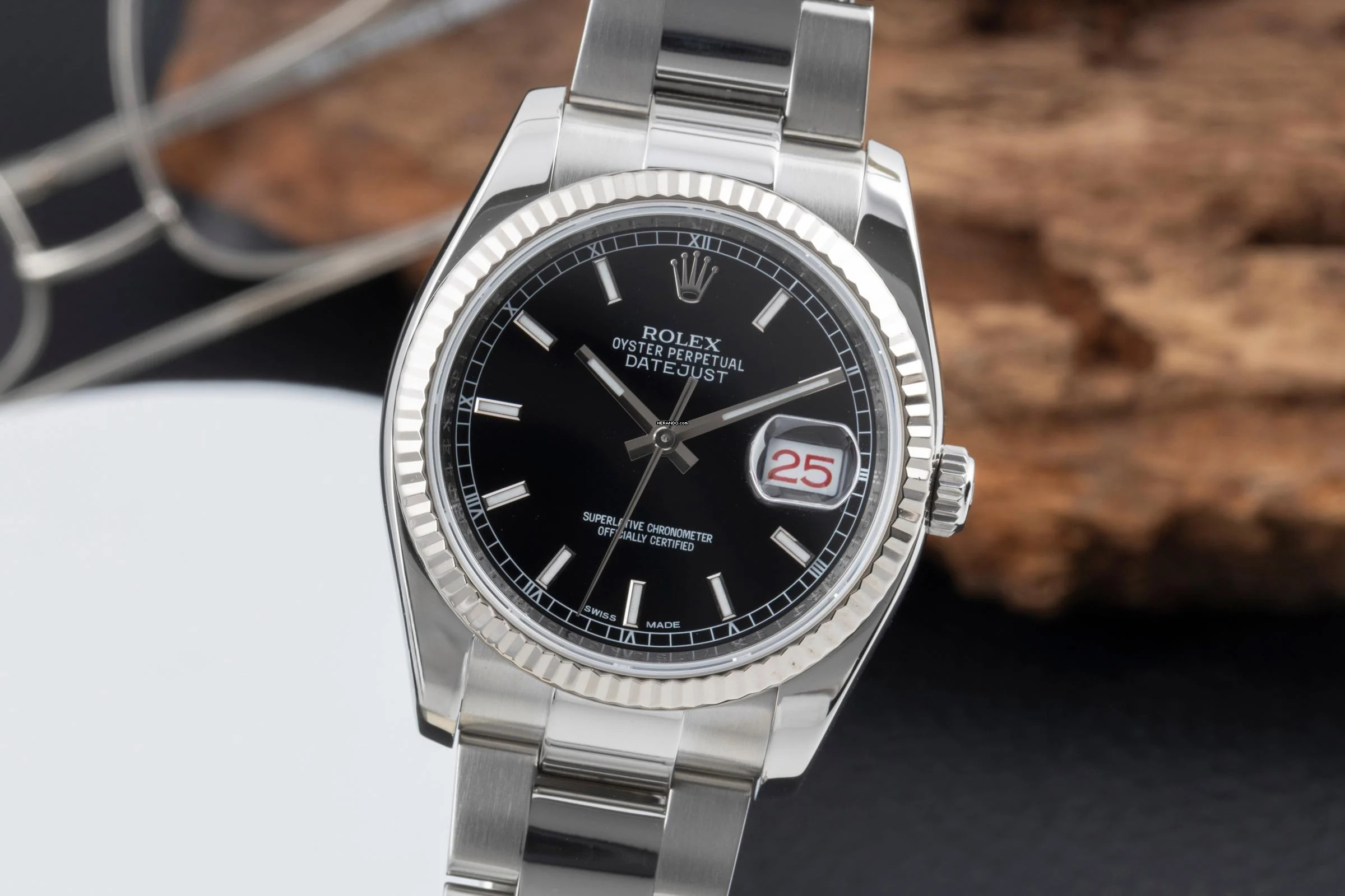  Rolex Datejust 36 Roulette Date Black Dial Stahl / Weissgold Oyster Ref. 116234 