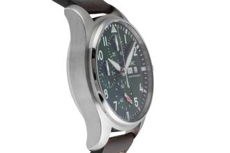 Thumbnail von IWC Fliegeruhr Chronograph Pilot Chronograph Green Stahl Automatik Herrenuhr Ref. IW388103 B&P 2021