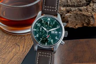 Thumbnail von IWC Fliegeruhr Chronograph Pilot Chronograph Green Stahl Automatik Herrenuhr Ref. IW388103 B&P 2021
