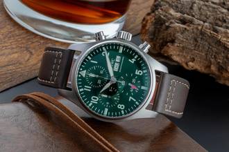 Thumbnail von IWC Fliegeruhr Chronograph Pilot Chronograph Green Stahl Automatik Herrenuhr Ref. IW388103 B&P 2021