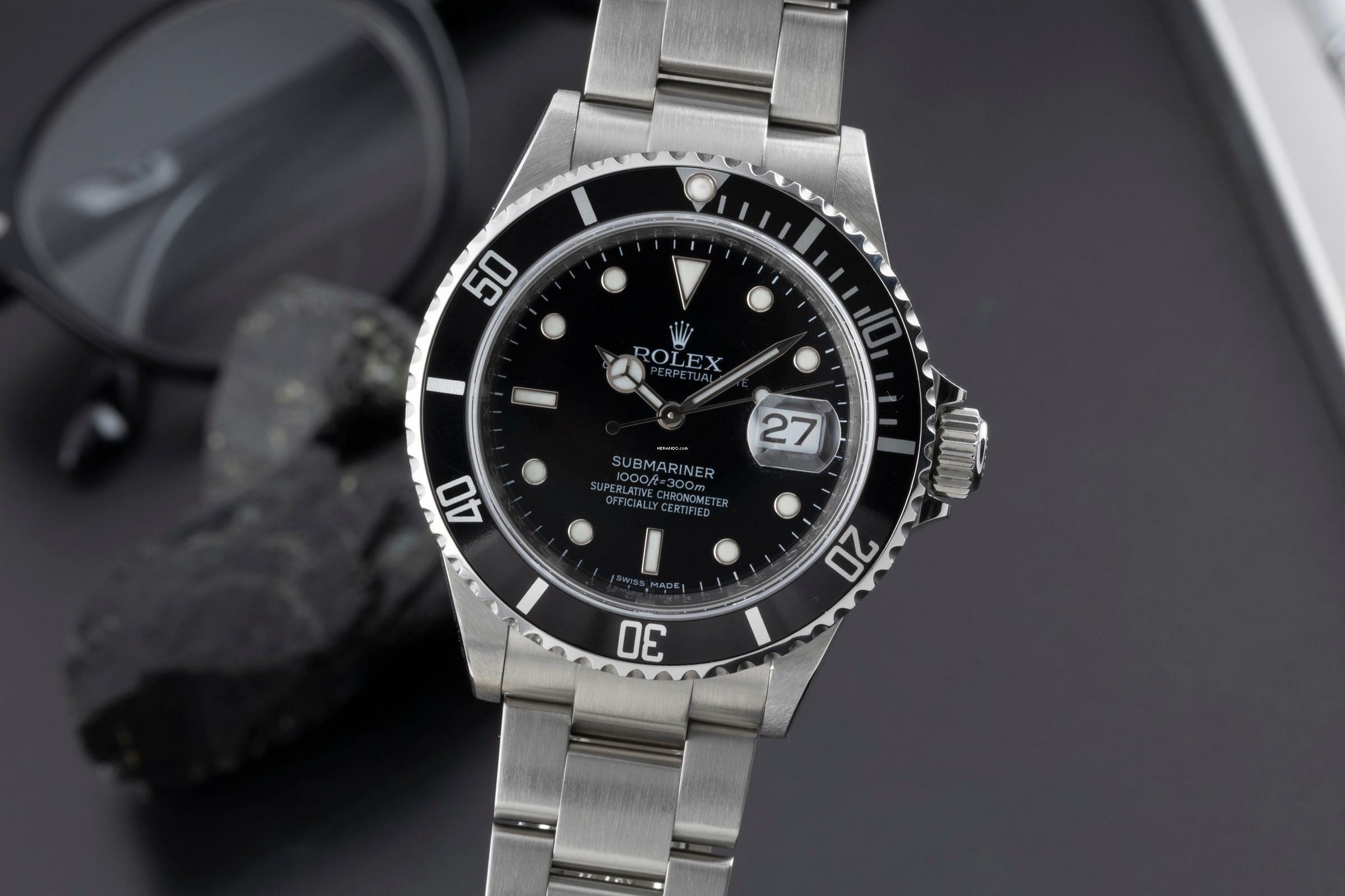  Rolex Submariner Date 1000ft Oyster Edelstahl Automatik Ref. 16610T B&P 2007 