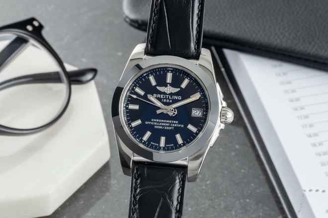  Breitling Galactic 36 Black Dial Edelstahl Quarz Herrenuhr Ref. W7433012/BE08 