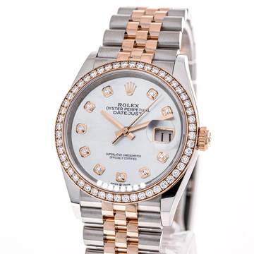  Rolex Datejust 36 Mother of Pearl – Factory Diamonds – 126281RBR – like NEW – 2025 Full Set 