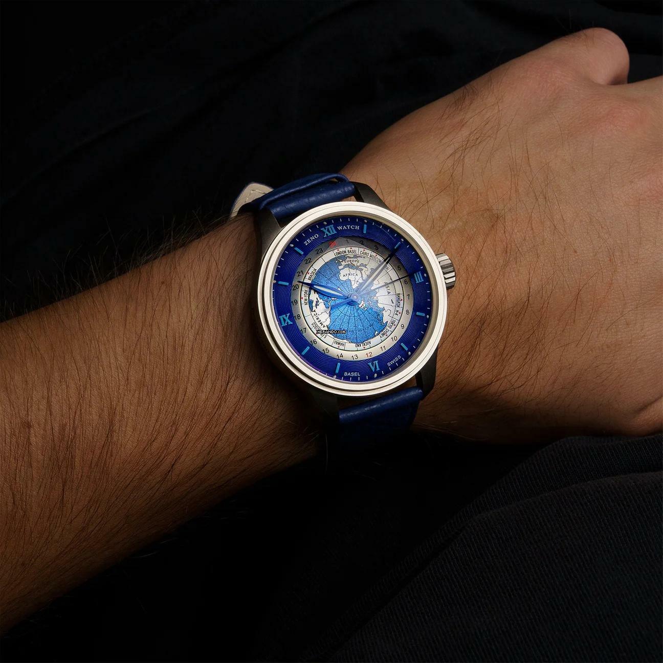 Thumbnail von Zeno-Watch Basel OS Polar Worldtimer blue
