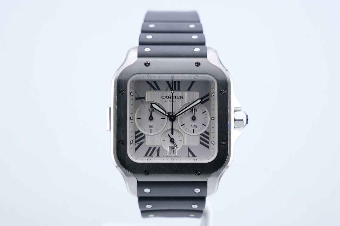  Cartier Santos Chronograph - Additional Leather Strap - Box+Papers WSSA0017 2022 
