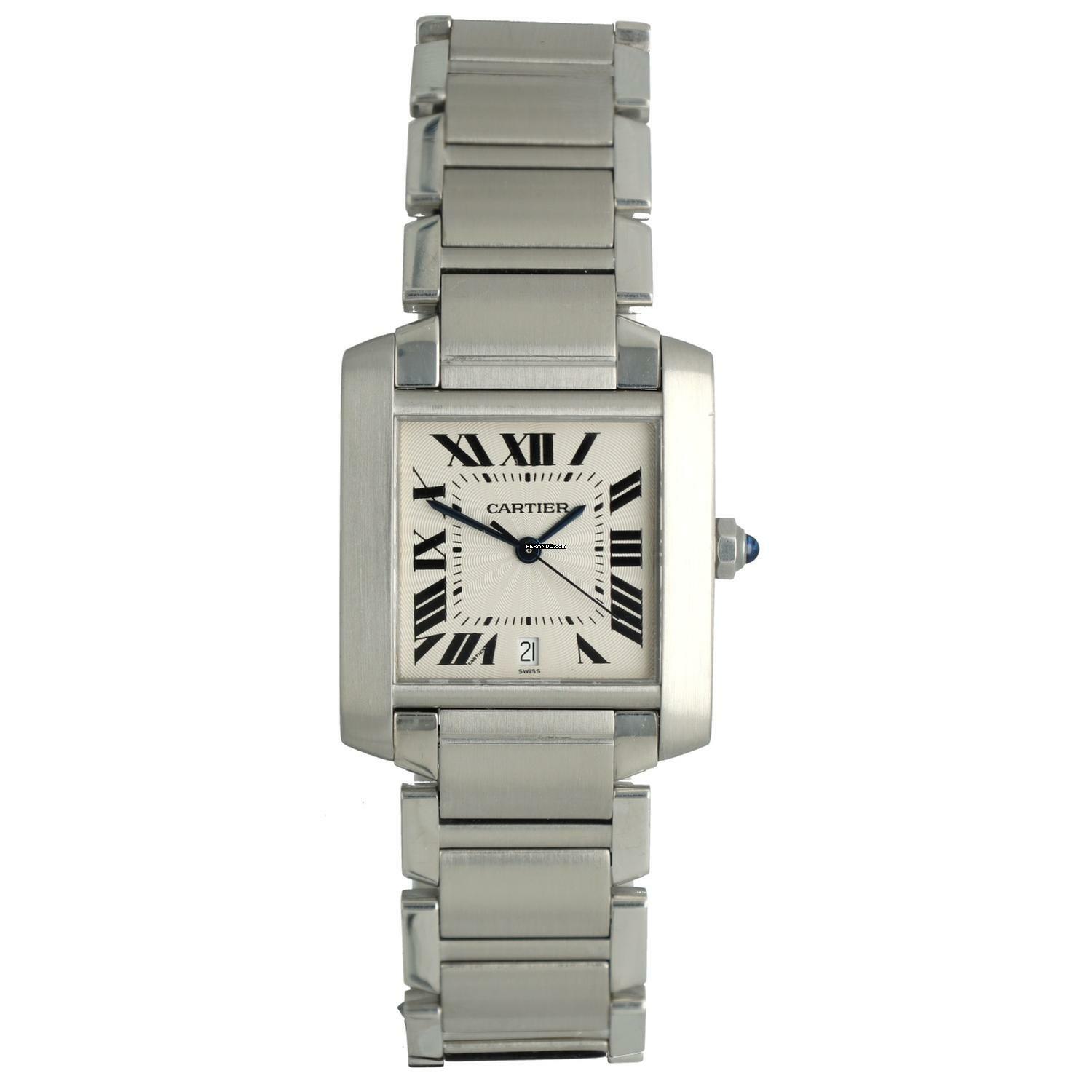  Cartier Tank Française White Roman Index 2302 