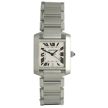 Cartier Tank Française White Roman Index 2302 