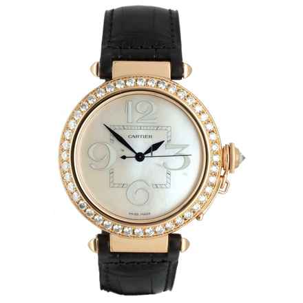  Cartier Pasha 18K Rose Gold MOP Dial Factory Diamonds 