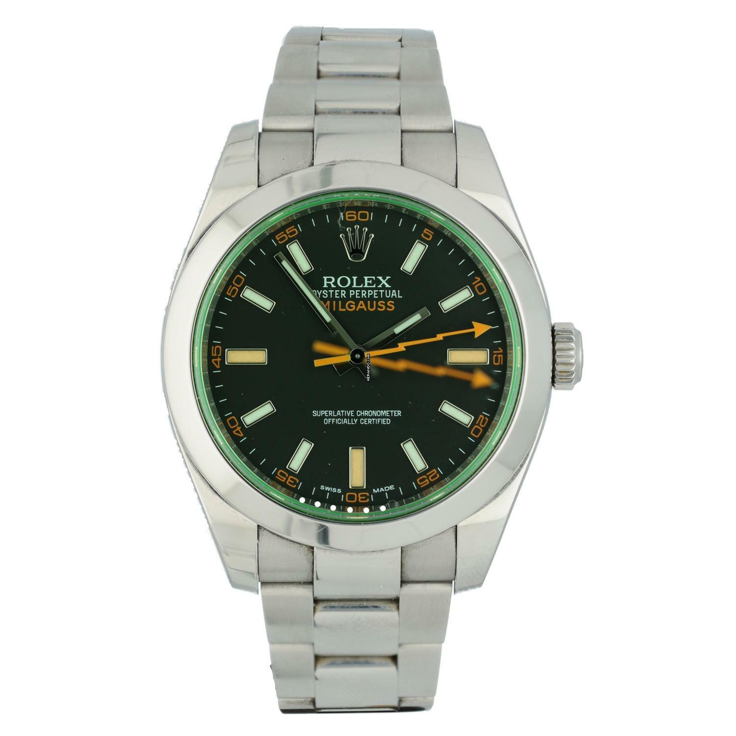  Rolex Milgauss Ref.116400GV Full Set Black Index 