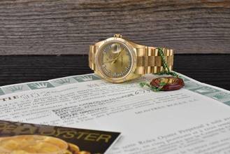 Thumbnail von Rolex Day-Date 36 Army Base / Bark / Borke / Diamond Bezel / String Diamond Dial Box & Zertifikat - Service 2025