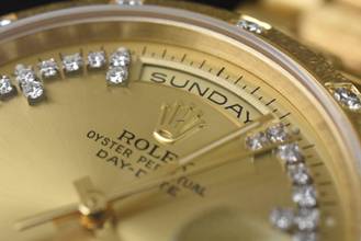 Thumbnail von Rolex Day-Date 36 Army Base / Bark / Borke / Diamond Bezel / String Diamond Dial Box & Zertifikat - Service 2025