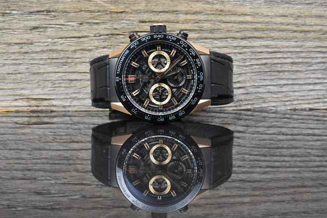  TAG Heuer Carrera Calibre Heuer 02 Roségold / Ceramic Skeleton 45MM Chronograph 2021 Full Set 