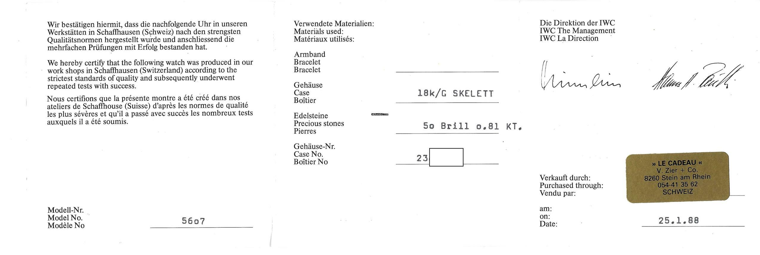 Thumbnail von IWC Pocket Watch Ultra Rare Miniature Pocket Watch 18K Ref. 5607 from 1988 Skeletonized and Hand-engraved