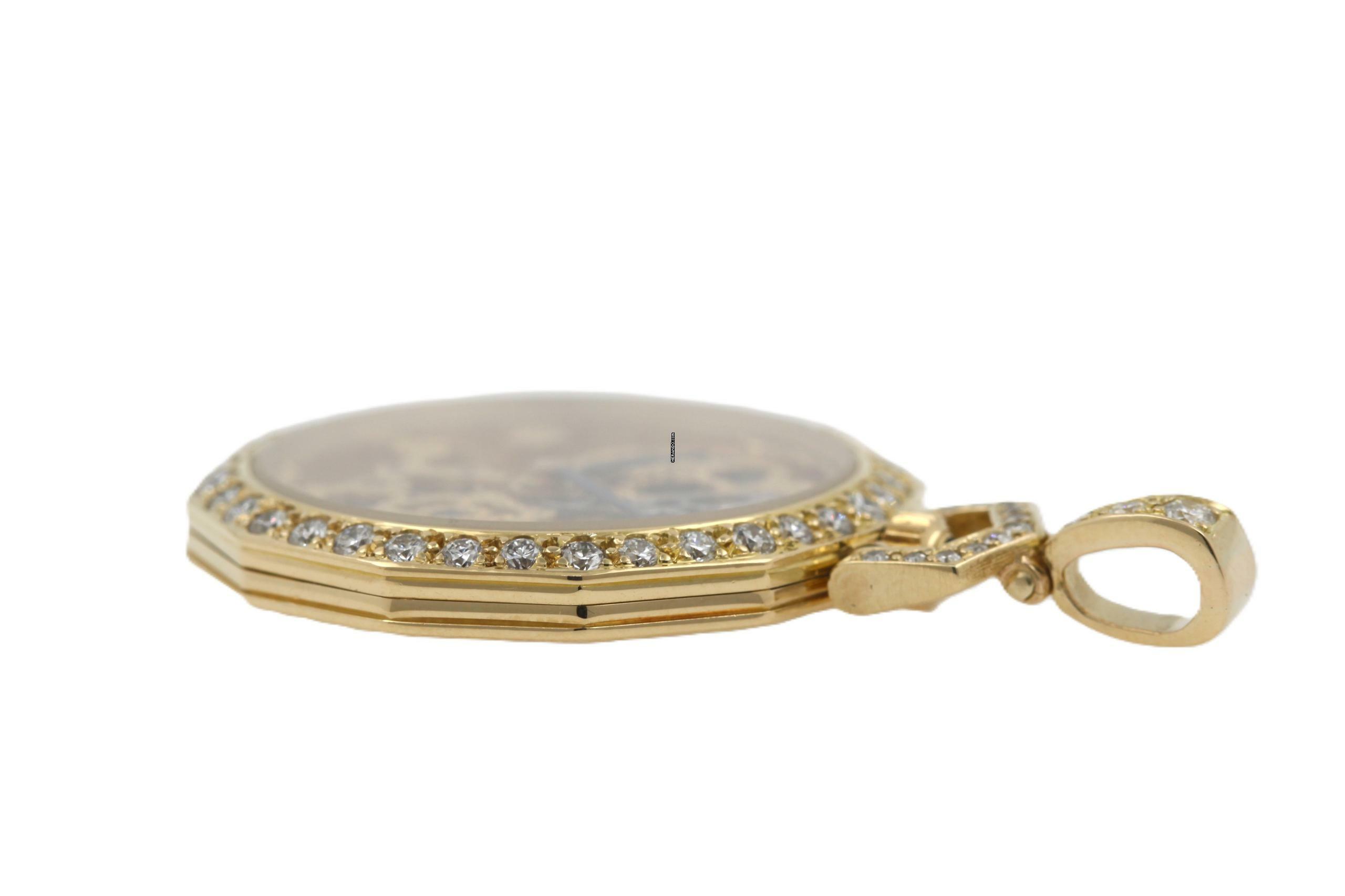 Thumbnail von IWC Pocket Watch Ultra Rare Miniature Pocket Watch 18K Ref. 5607 from 1988 Skeletonized and Hand-engraved