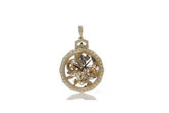 Thumbnail von IWC Pocket Watch Ultra Rare Miniature Pocket Watch 18K Ref. 5607 from 1988 Skeletonized and Hand-engraved