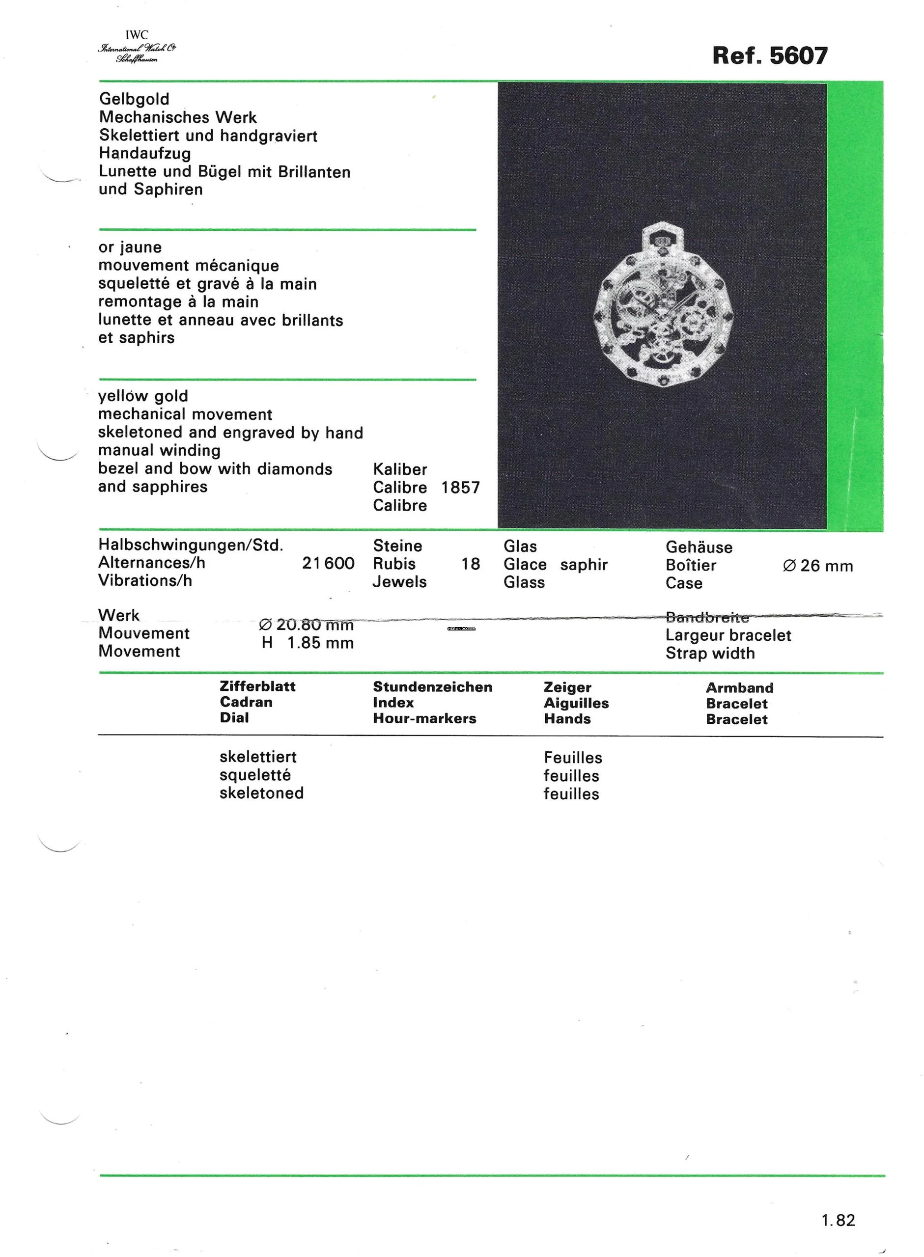 Thumbnail von IWC Pocket Watch Ultra Rare Miniature Pocket Watch 18K Ref. 5607 from 1988 Skeletonized and Hand-engraved