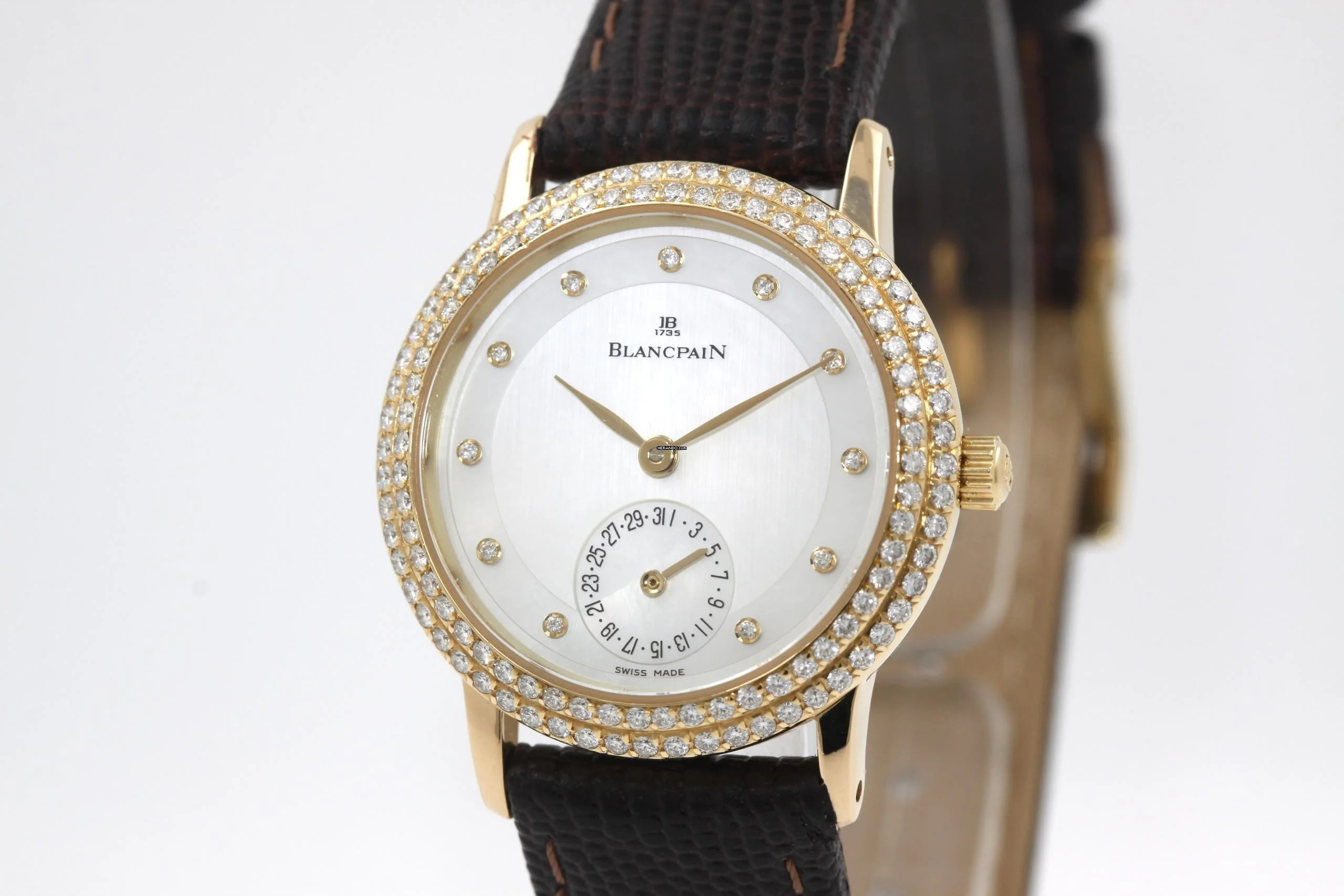 Blancpain Villeret Automatic 18K Gold Mother of Pearl from 1994 Diamond Bezel