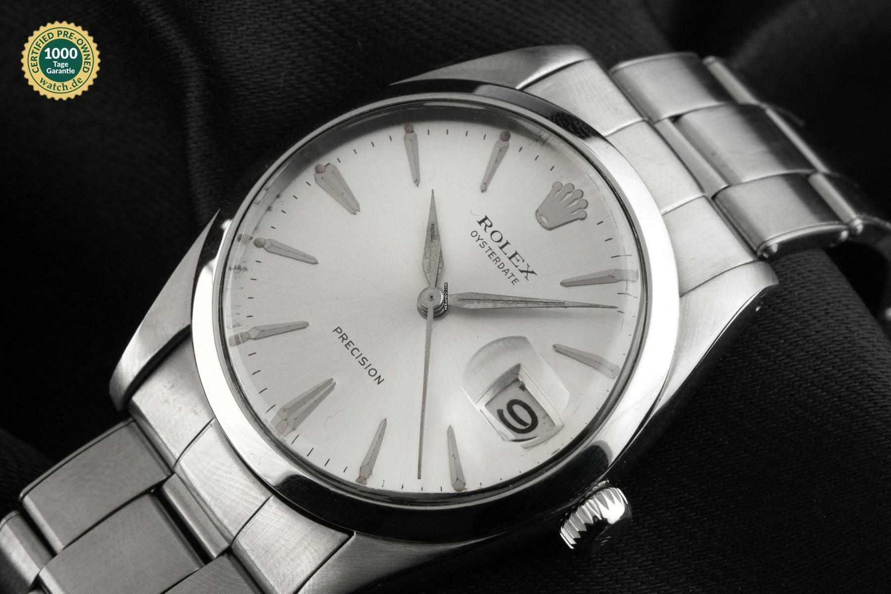  Rolex Oysterdate Precision open 6/9 Ref.6694 1964 Box&Beschreibung sehr gut Vintage 