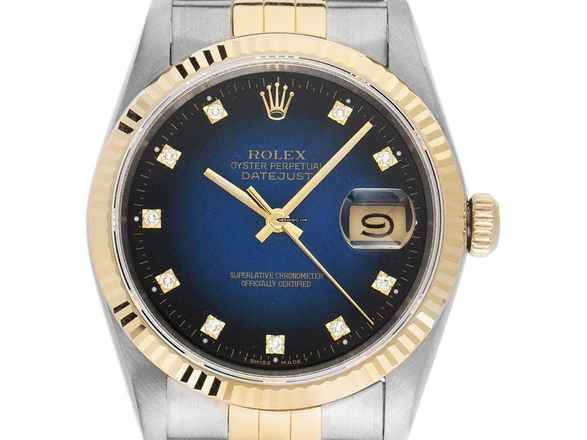  Rolex Datejust 36 Diamanten Ref.16233 1988 Full Set sehr gut Vintage 