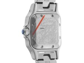 Thumbnail von Cartier Santos Galbée Date PM Kleines Modell Ref.2423 2002 Box&Beschreibung sehr gut Vintage